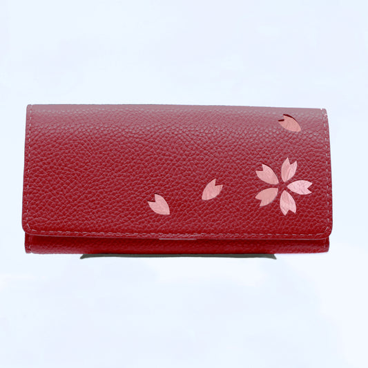 Kimono Sakura Long Wallet Red