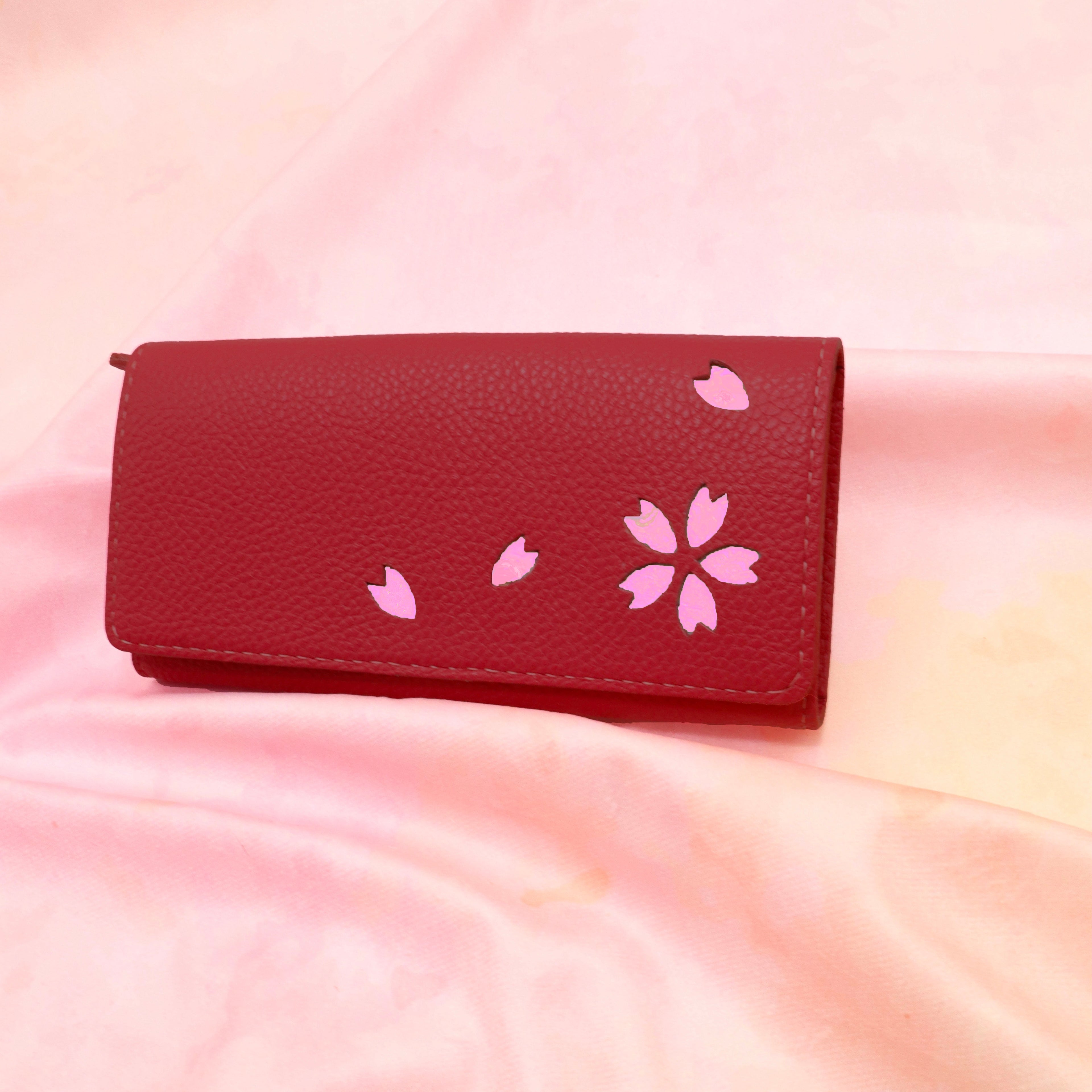 Kimono Sakura Long Wallet Red