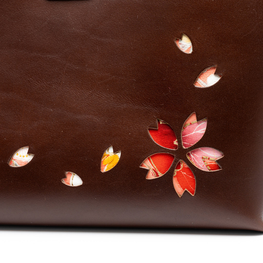 Kimono Sakura Mini Hand Bag Dark Brown 08