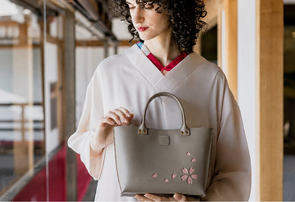 Kimono Sakura Mini Hand Bag Greige 12