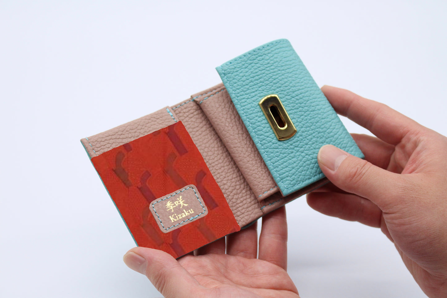 Kimono Sakura Compact Wallet Blue