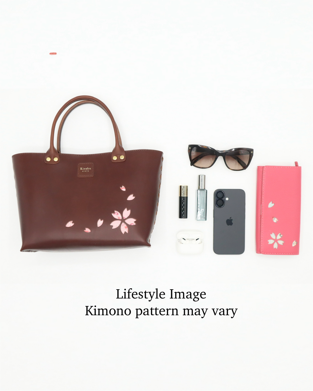 Kimono Sakura Mini Hand Bag Dark Brown 15