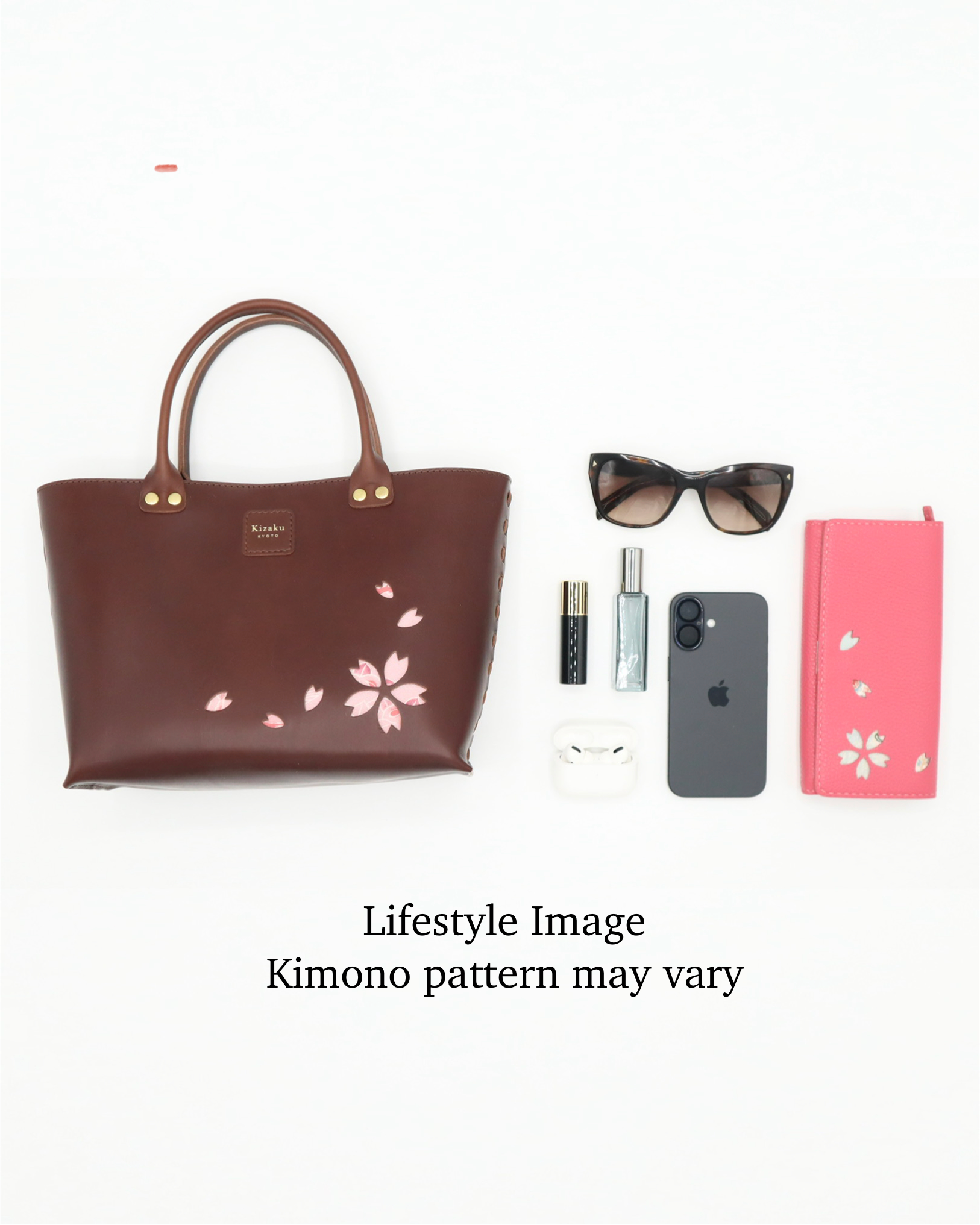 Kimono Sakura Mini Hand Bag Dark Brown 15