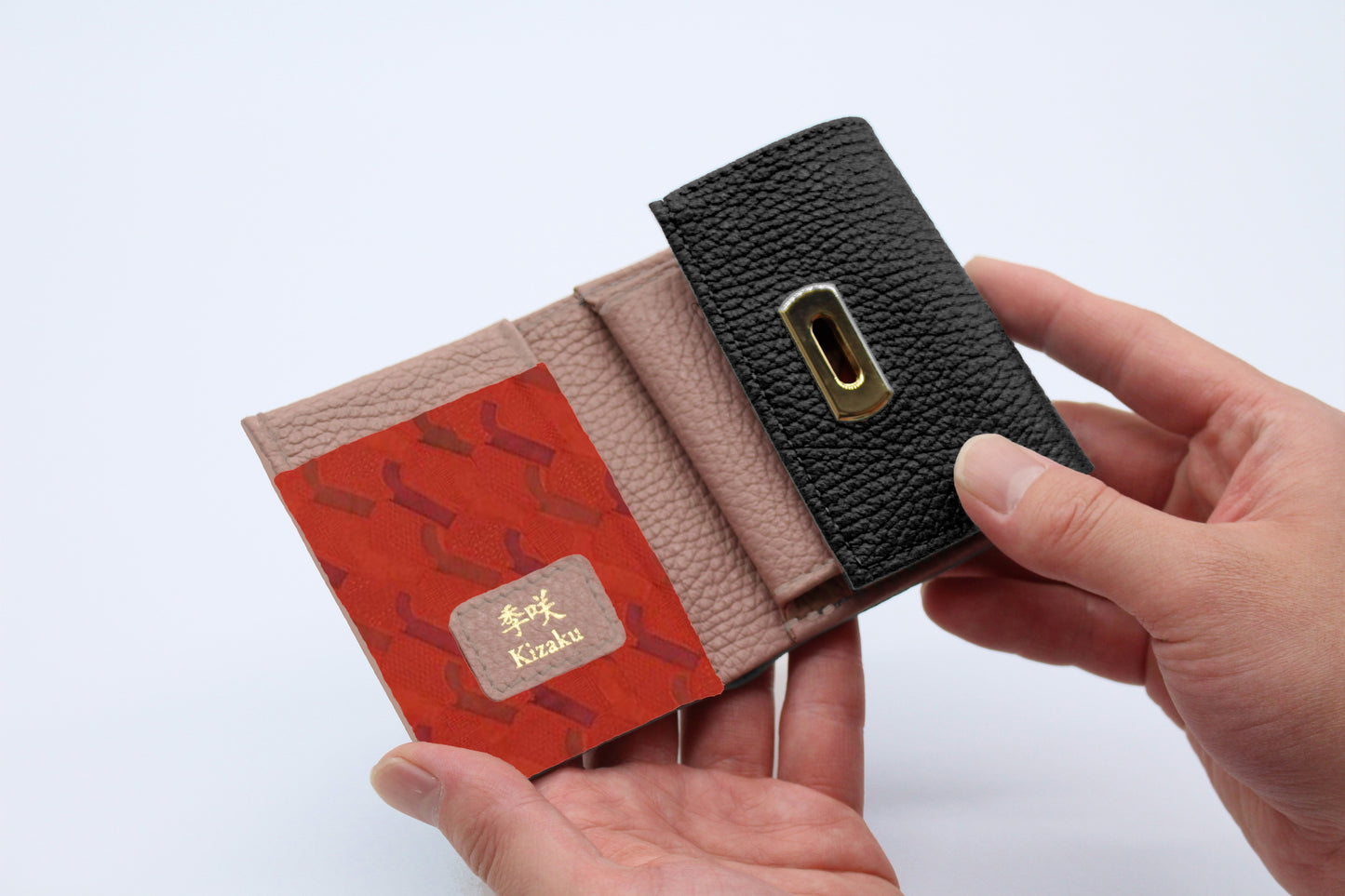 Kimono Sakura Compact Wallet Black