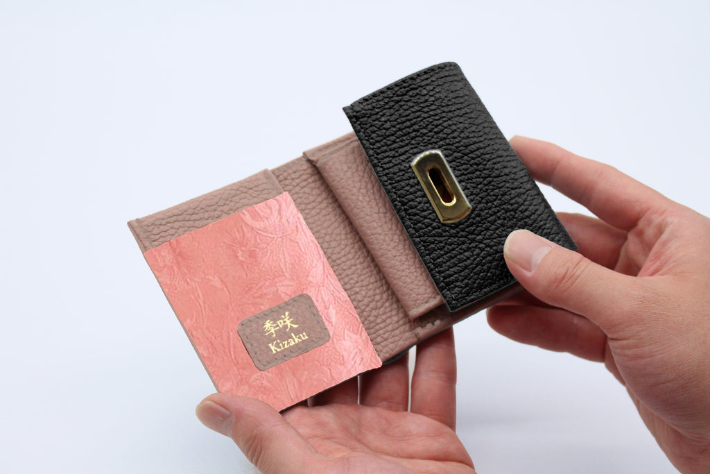 Kimono Sakura Compact Wallet Black