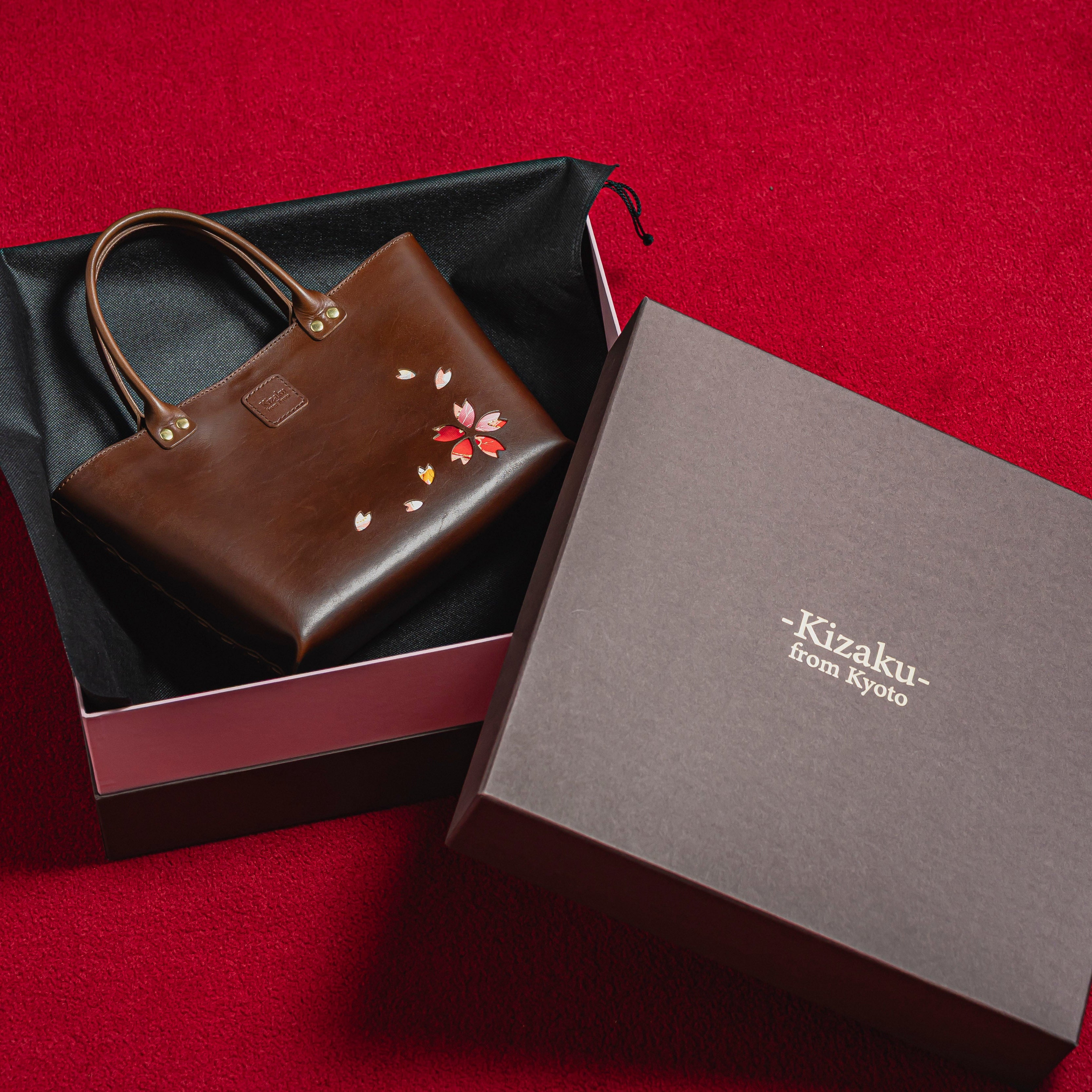 Kimono Sakura Mini Hand Bag Dark Brown 15